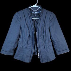 White House Black Market Perfect Form Black Zip Blazer